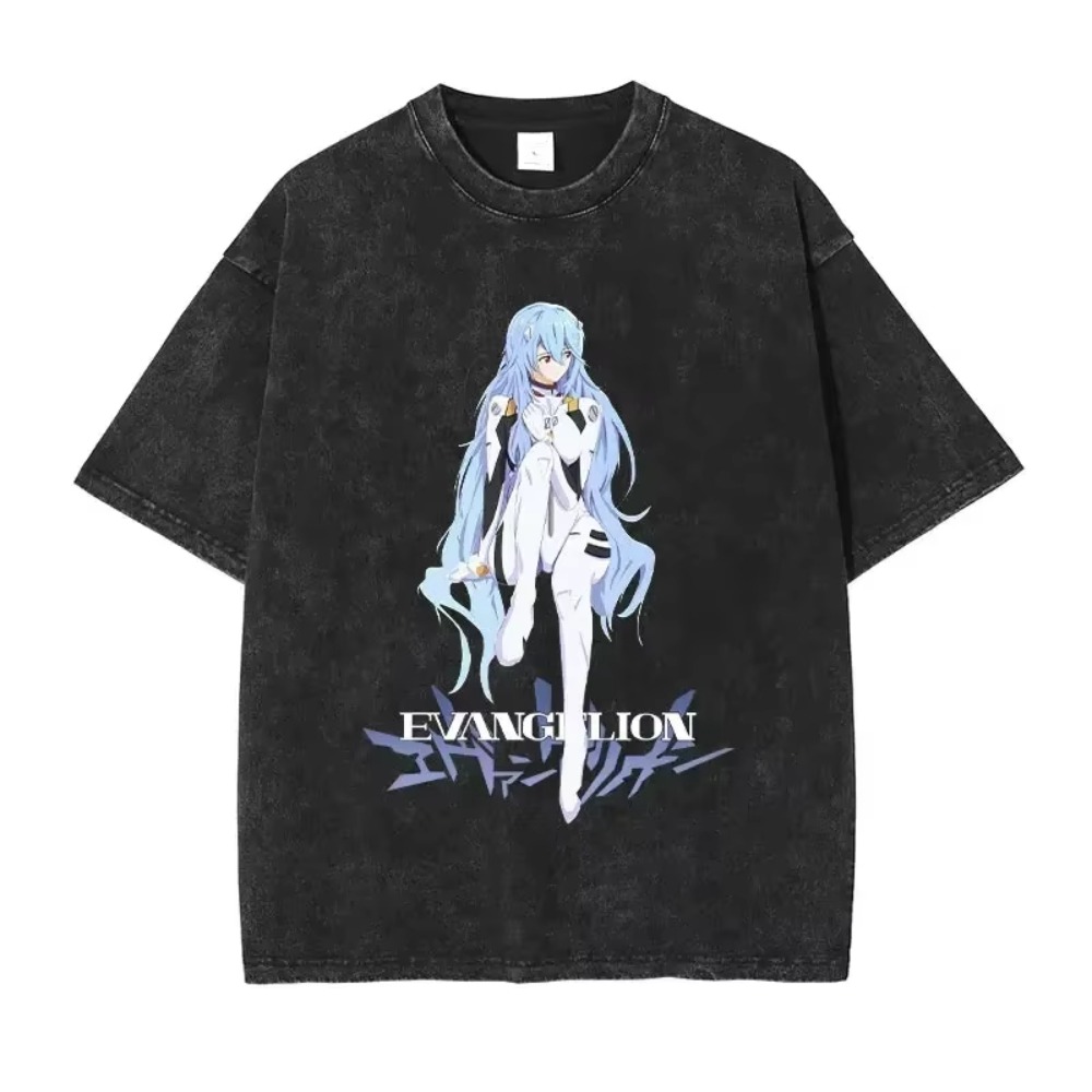 Streetwear Brand Shirts - 오버사이즈 남성 티셔츠 의류 EVA 애니메이션