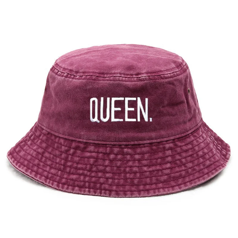 퀸 워시드 빈티지 버킷햇 커플 레터 자수 힙합 스타일  - Streetwear Brand Hats 리뷰 및 가격