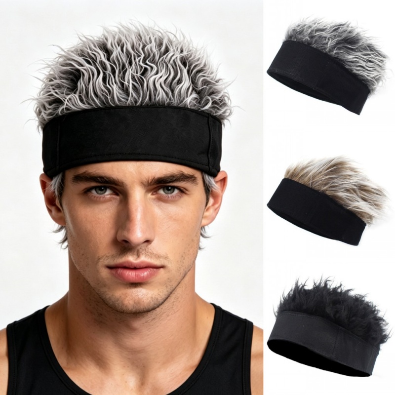 합성 가발 짧은 머리 비니 모자 남성용 스파이크 가발  - Streetwear Brand Hats 리뷰 및 가격